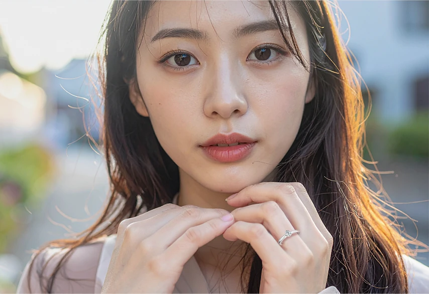 婚約指輪を日常で身につける手元のイメージ