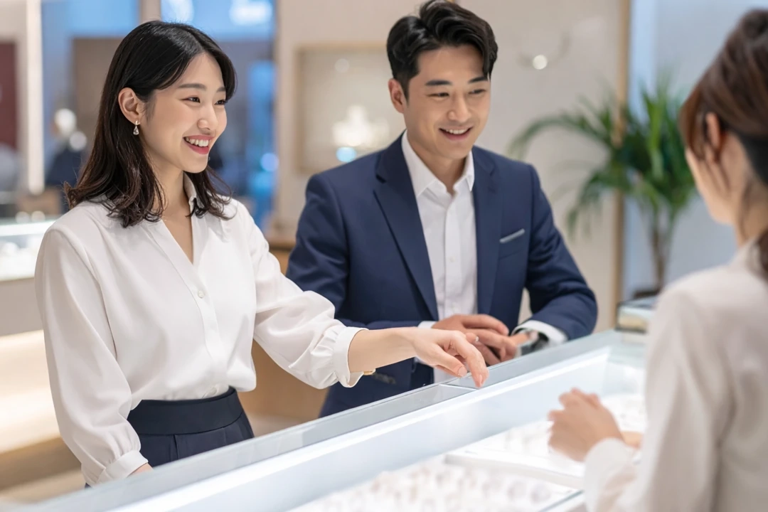 婚約指輪を選ぶイメージ