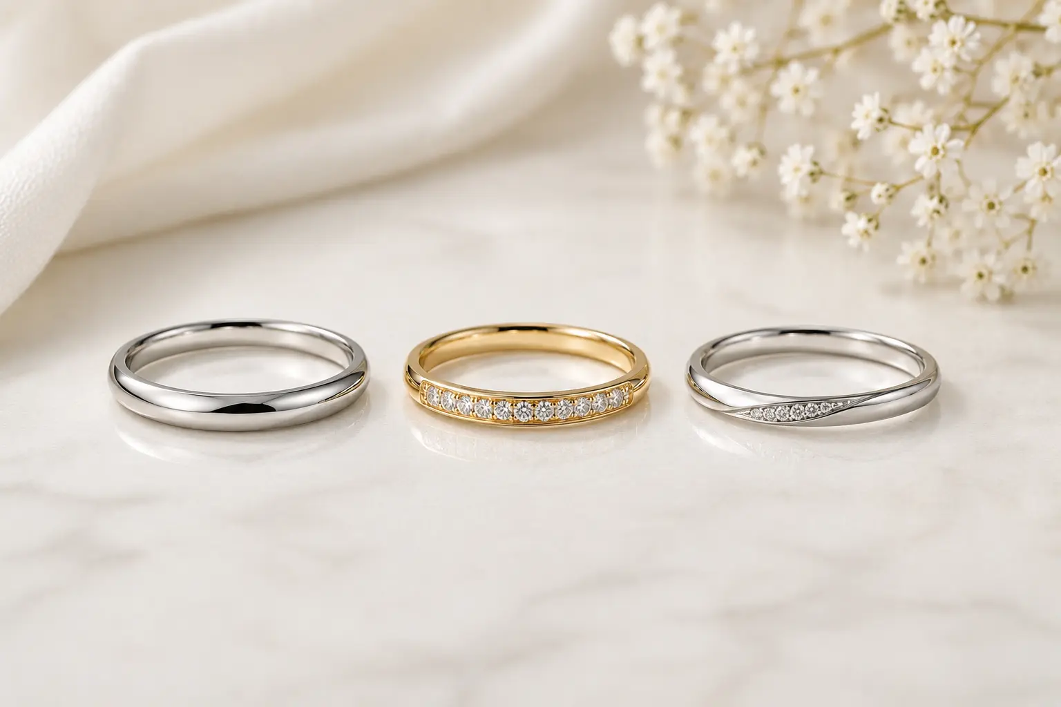結婚指輪の価格帯を比較するイメージ